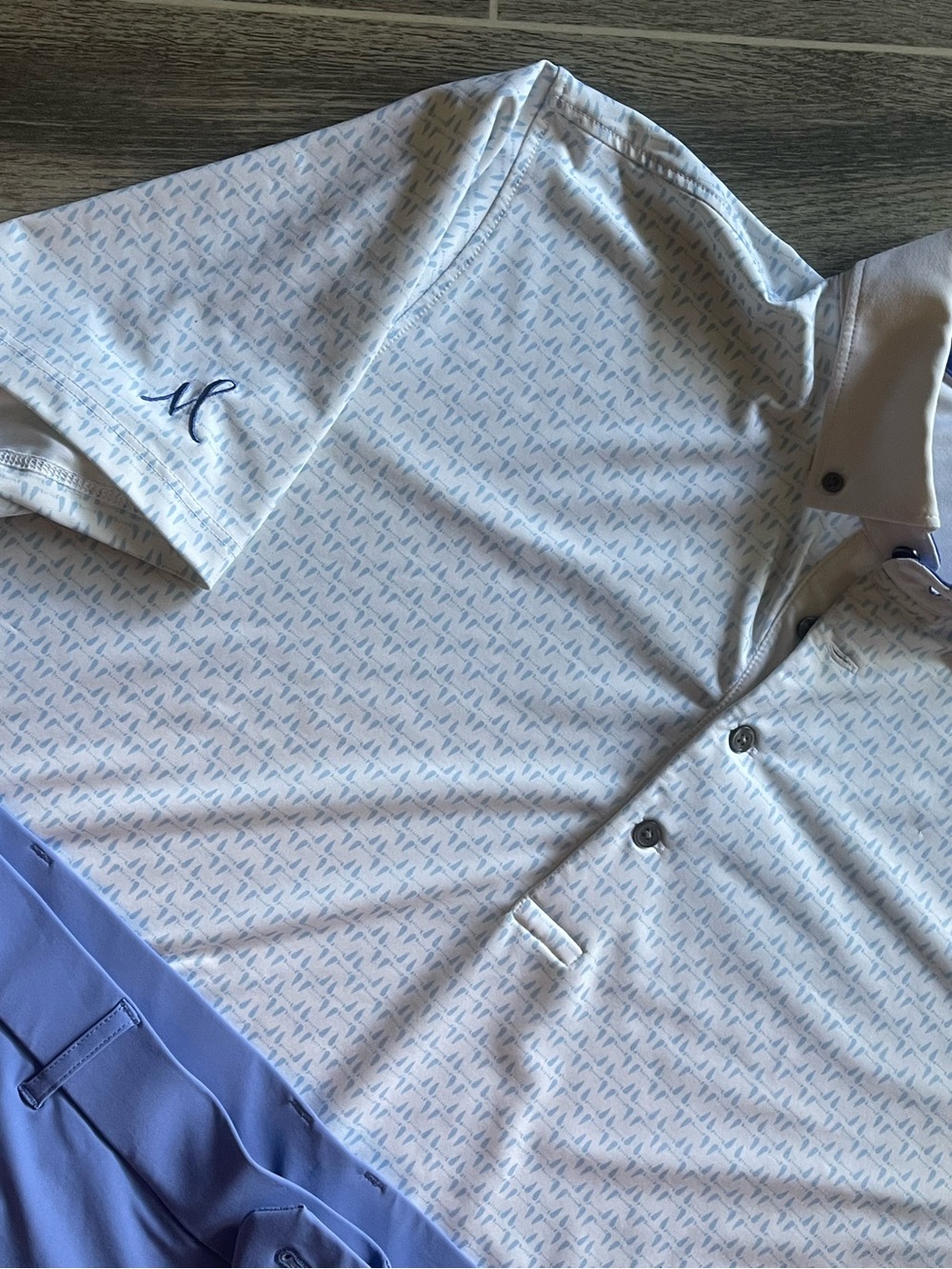 Greyson Light Gray Patterned Polo Shirt - Picture 4 of 4